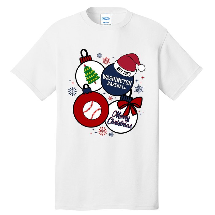 Merry Christmas Washington Baseball Est 1969 Tall T-Shirt