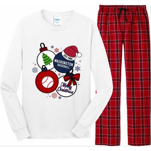 Merry Christmas Washington Baseball Est 1969 Long Sleeve Pajama Set