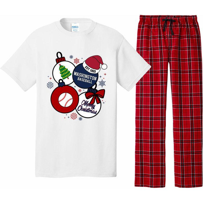 Merry Christmas Washington Baseball Est 1969 Pajama Set