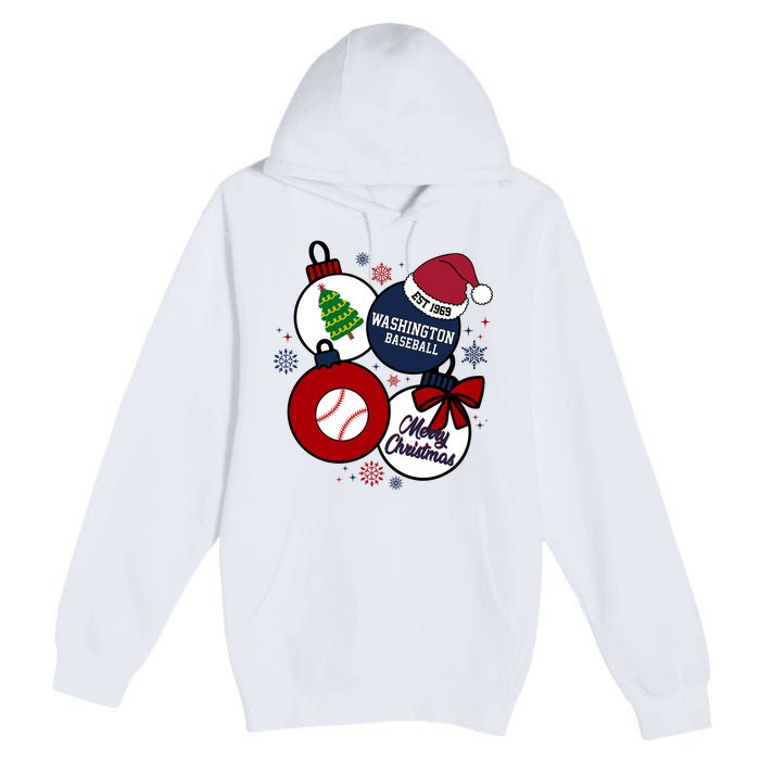 Merry Christmas Washington Baseball Est 1969 Premium Pullover Hoodie