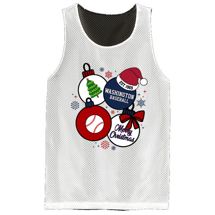 Merry Christmas Washington Baseball Est 1969 Mesh Reversible Basketball Jersey Tank