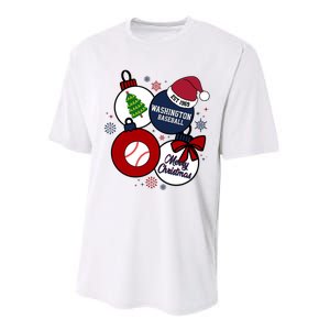 Merry Christmas Washington Baseball Est 1969 Performance Sprint T-Shirt