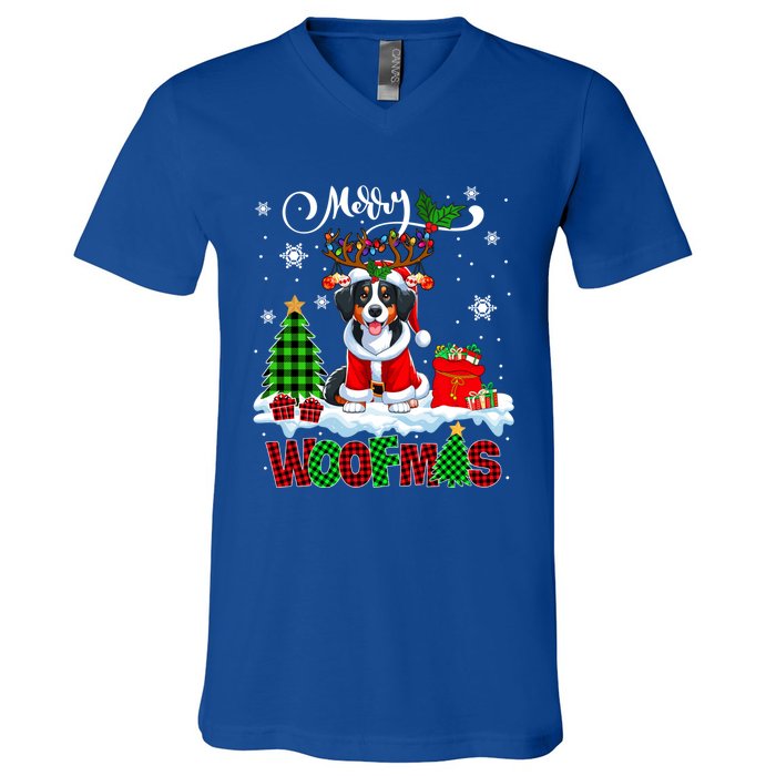 Merry Christmas Woof Appenzeller Sennenhund Cosplay Santa Cute Gift V-Neck T-Shirt