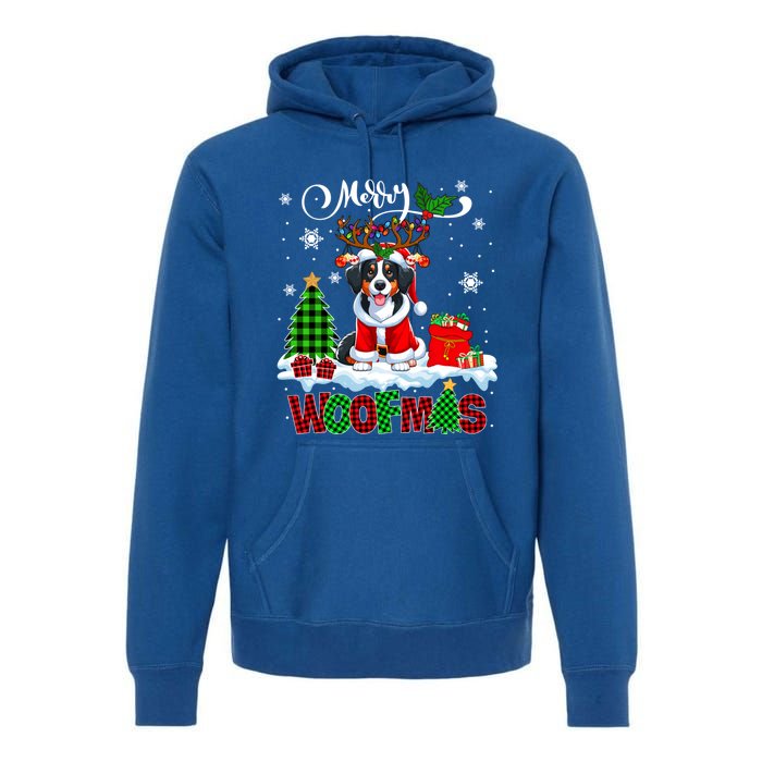 Merry Christmas Woof Appenzeller Sennenhund Cosplay Santa Cute Gift Premium Hoodie