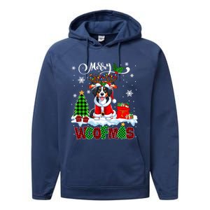 Merry Christmas Woof Appenzeller Sennenhund Cosplay Santa Cute Gift Performance Fleece Hoodie