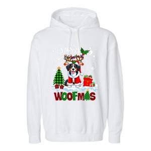 Merry Christmas Woof Appenzeller Sennenhund Cosplay Santa Cute Gift Garment-Dyed Fleece Hoodie