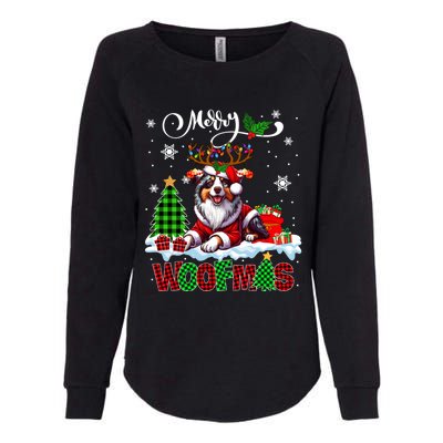 Merry Christmas Woof Australian Shepherd Cosplay Santa Cute Gift Womens California Wash Sweatshirt