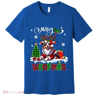 Merry Christmas Woof Australian Shepherd Cosplay Santa Cute Gift Premium T-Shirt