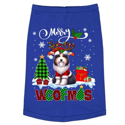 Merry Christmas Woof Bearded Collie Cosplay Santa Reindeer Gift Doggie Tank