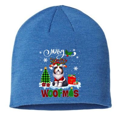 Merry Christmas Woof Bearded Collie Cosplay Santa Reindeer Gift Sustainable Beanie