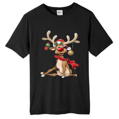 Merry Christmas Women Gifts For Him Funny Reindeer Tall Fusion ChromaSoft Performance T-Shirt