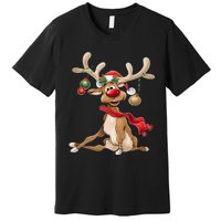 Merry Christmas Women Gifts For Him Funny Reindeer Premium T-Shirt