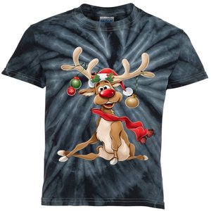 Merry Christmas Women Gifts For Him Funny Reindeer Kids Tie-Dye T-Shirt