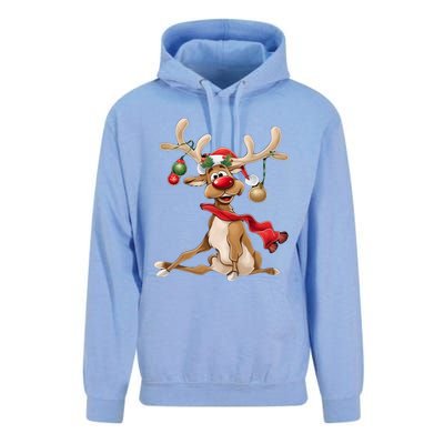 Merry Christmas Women Gifts For Him Funny Reindeer Unisex Surf Hoodie