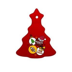 Merry Christmas Washington American Football Est 1972 Ceramic Tree Ornament