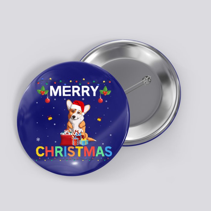 Merry Christmas Welsh Corgi Lovers Group Xmas Holiday Party Cute Gift Button