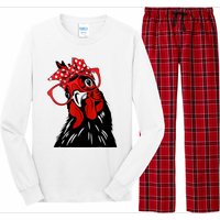 Mother Chicken With Bandana Headband And Glasses Long Sleeve Pajama Set