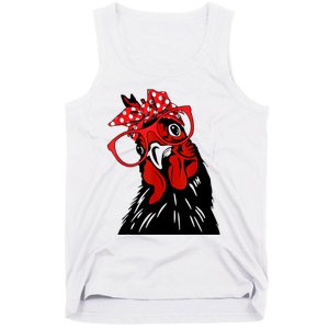 Mother Chicken With Bandana Headband And Glasses Tank Top