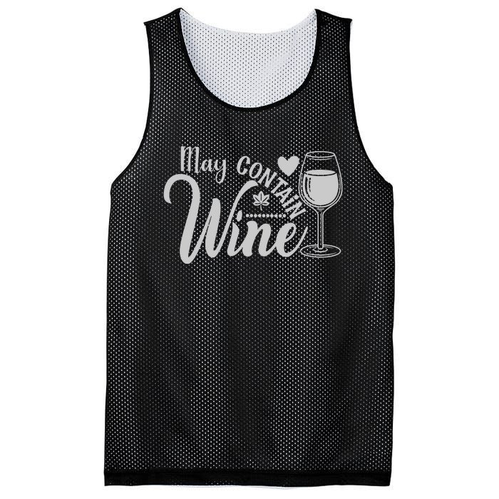 May Contain Wine Funny Wine Lover Gift For Her Mesh Reversible Basketball Jersey Tank