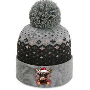 Mooey Christmas Western Howdy Highland Cow Lover Santa Xmas The Baniff Cuffed Pom Beanie