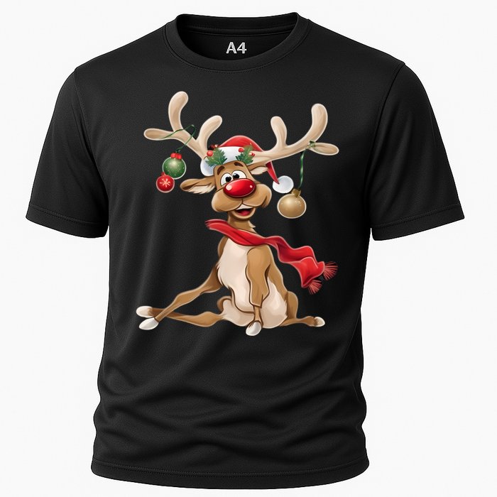 Merry Christmas Women Gifts For Him Funny Reindeer Cooling Performance Crew T-Shirt