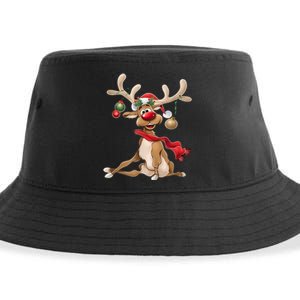 Merry Christmas Women Gifts For Him Funny Reindeer Sustainable Bucket Hat