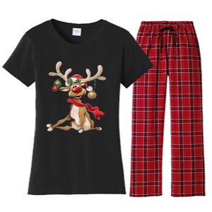 Merry Christmas Women Gifts For Him Funny Reindeer Women's Flannel Pajama Set