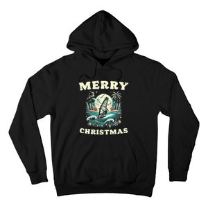 Merry Christmas Windsurfing Holiday Scene Cute Gift Hoodie