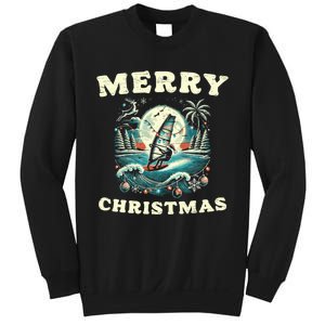 Merry Christmas Windsurfing Holiday Scene Cute Gift Sweatshirt