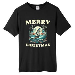 Merry Christmas Windsurfing Holiday Scene Cute Gift Tall Fusion ChromaSoft Performance T-Shirt