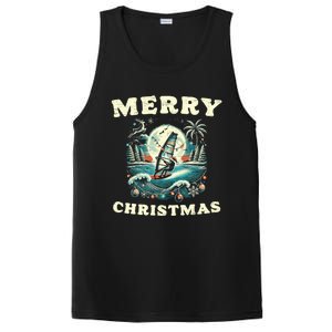 Merry Christmas Windsurfing Holiday Scene Cute Gift PosiCharge Competitor Tank