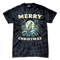 Merry Christmas Windsurfing Holiday Scene Cute Gift Tie-Dye T-Shirt