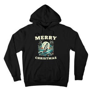 Merry Christmas Windsurfing Holiday Scene Cute Gift Tall Hoodie