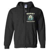 Merry Christmas Windsurfing Holiday Scene Cute Gift Full Zip Hoodie