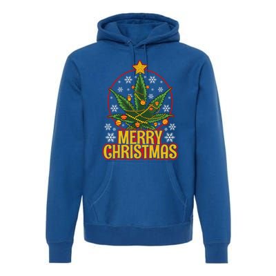 Merry Christmas Weed Marijuana Leaf Christmas Tree Pot Leaf Gift Premium Hoodie