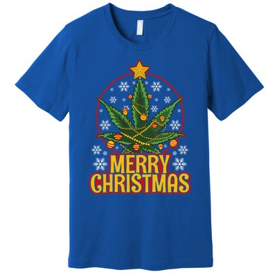 Merry Christmas Weed Marijuana Leaf Christmas Tree Pot Leaf Gift Premium T-Shirt