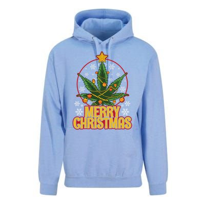 Merry Christmas Weed Marijuana Leaf Christmas Tree Pot Leaf Gift Unisex Surf Hoodie