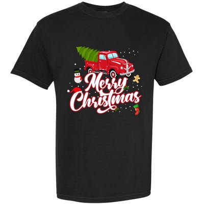Merry Christmas With Truck Gift Garment-Dyed Heavyweight T-Shirt