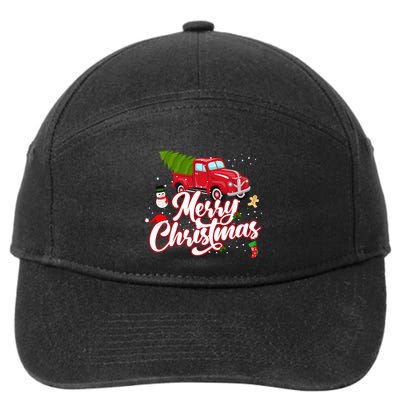 Merry Christmas With Truck Gift 7-Panel Snapback Hat