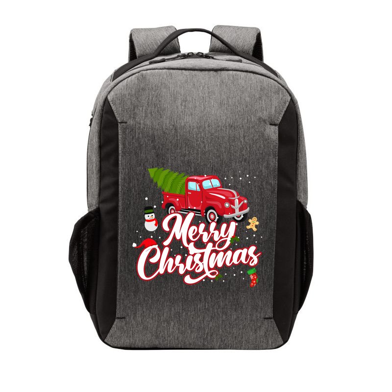 Merry Christmas With Truck Gift Vector Backpack