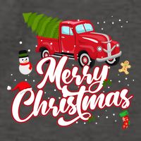 Merry Christmas With Truck Gift Vector Backpack