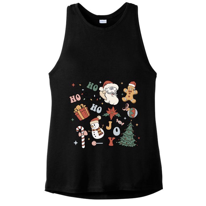 Merry Christmas With Christmas Doodles Family Xmas Matching Gift Ladies PosiCharge Tri-Blend Wicking Tank