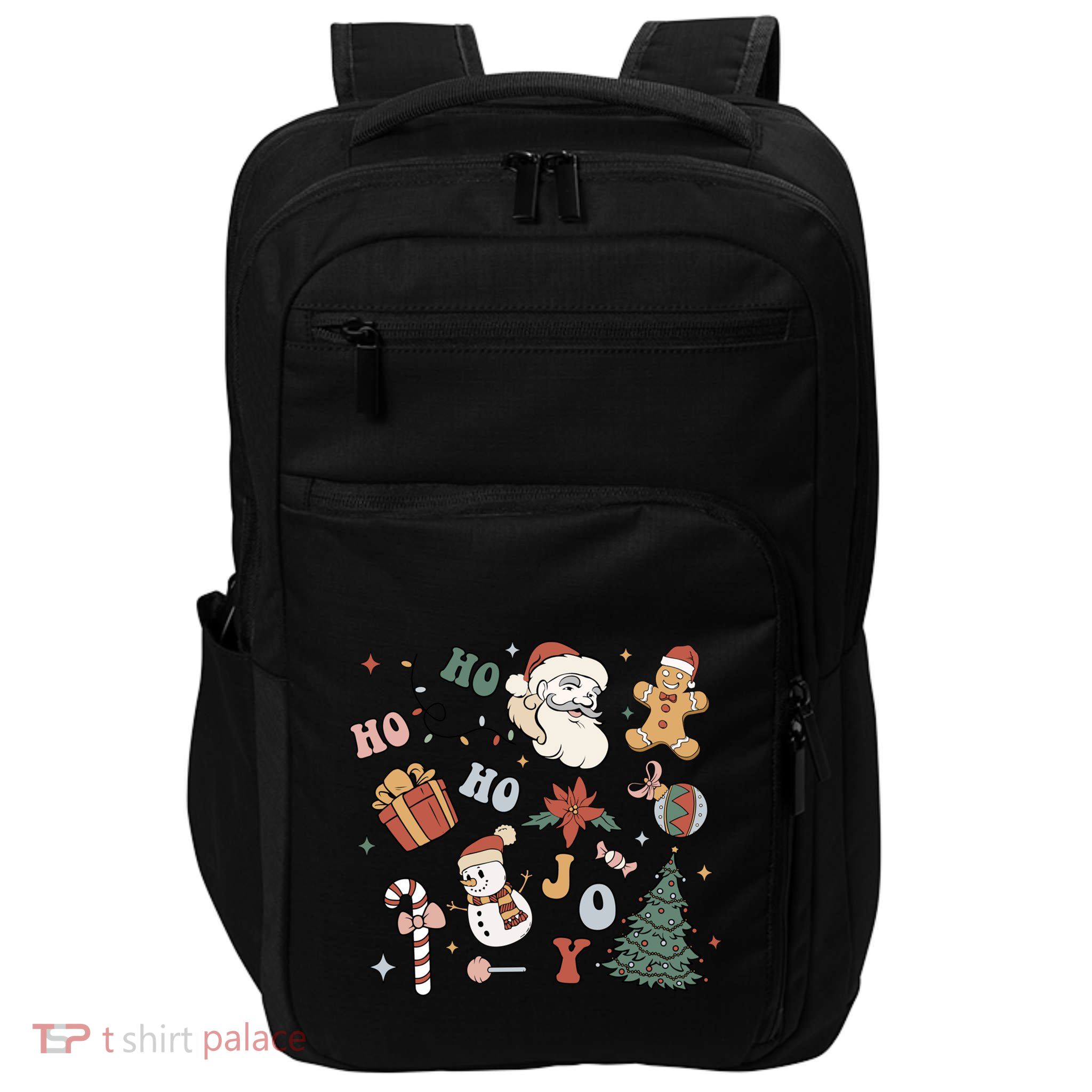 Merry Christmas With Christmas Doodles Family Xmas Matching Gift Impact Tech Backpack