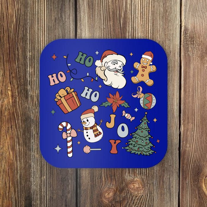 Merry Christmas With Christmas Doodles Family Xmas Matching Gift Coaster