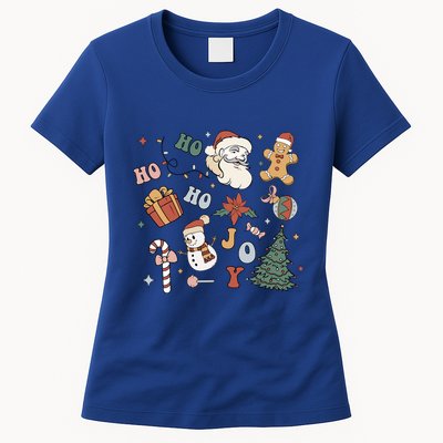Merry Christmas With Christmas Doodles Family Xmas Matching Gift Womens T-Shirt