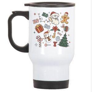 Merry Christmas With Christmas Doodles Family Xmas Matching Gift Stainless Steel Travel Mug