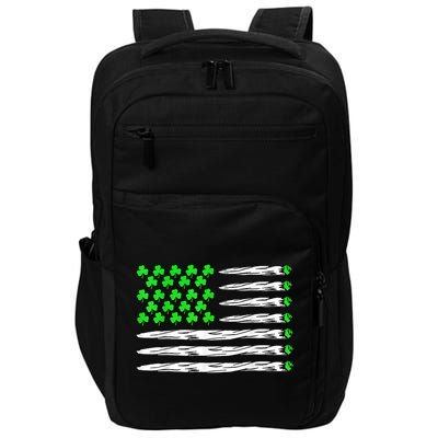 Marijuana Cannabis Weed Usa Flag Shamrock St Patricks Day Impact Tech Backpack