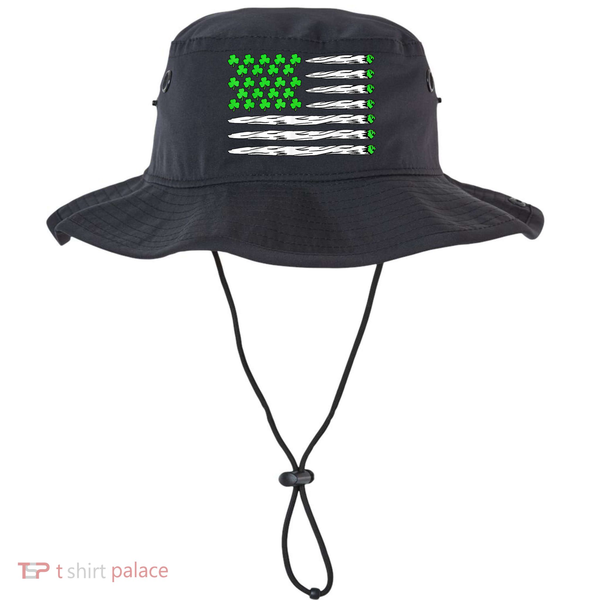 Marijuana Cannabis Weed Usa Flag Shamrock St Patricks Day Bucket Hat