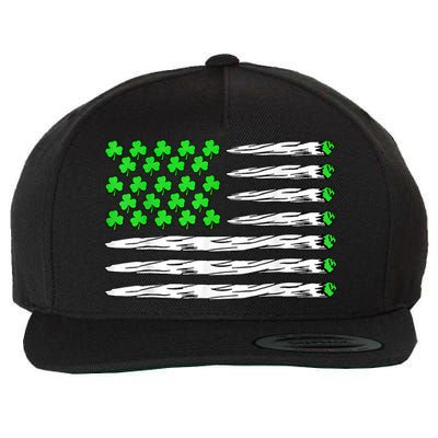 Marijuana Cannabis Weed Usa Flag Shamrock St Patricks Day Wool Snapback Cap