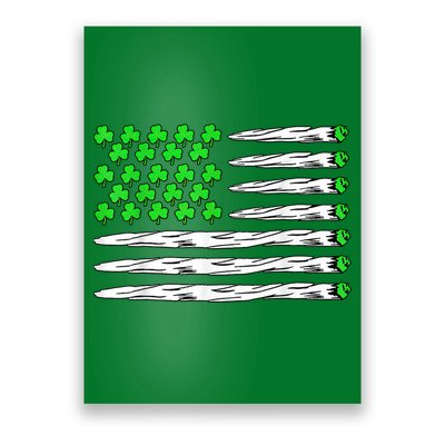 Marijuana Cannabis Weed Usa Flag Shamrock St Patricks Day Poster